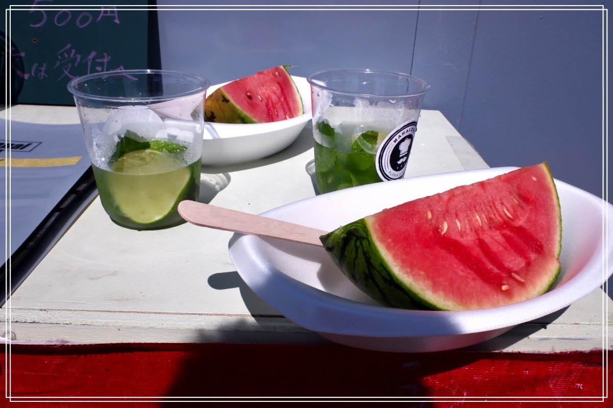 ディスプレイされてた？西瓜とモヒート