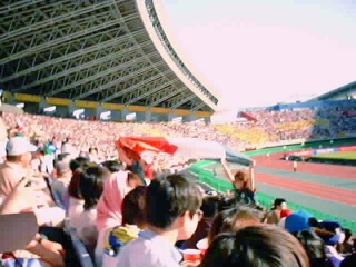 メキシコ国旗をたなびかせるメキシコ女の図